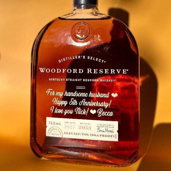 Woodford Reserve Engraved Bourbon Bottle - Bottle Engraving
